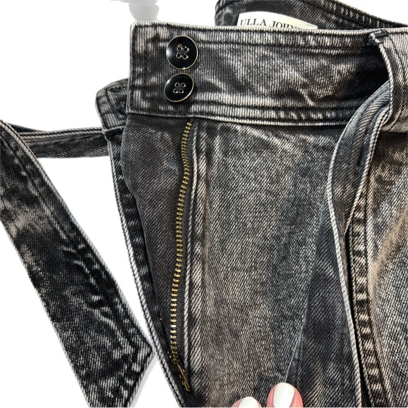 NWOT Ulla Johnson Carmen Acid Washed Blk Button Ankle Straight Fit Jeans Size 6 - Picture 13 of 15